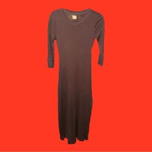 Free People Brown Ribbed Maxi Dress